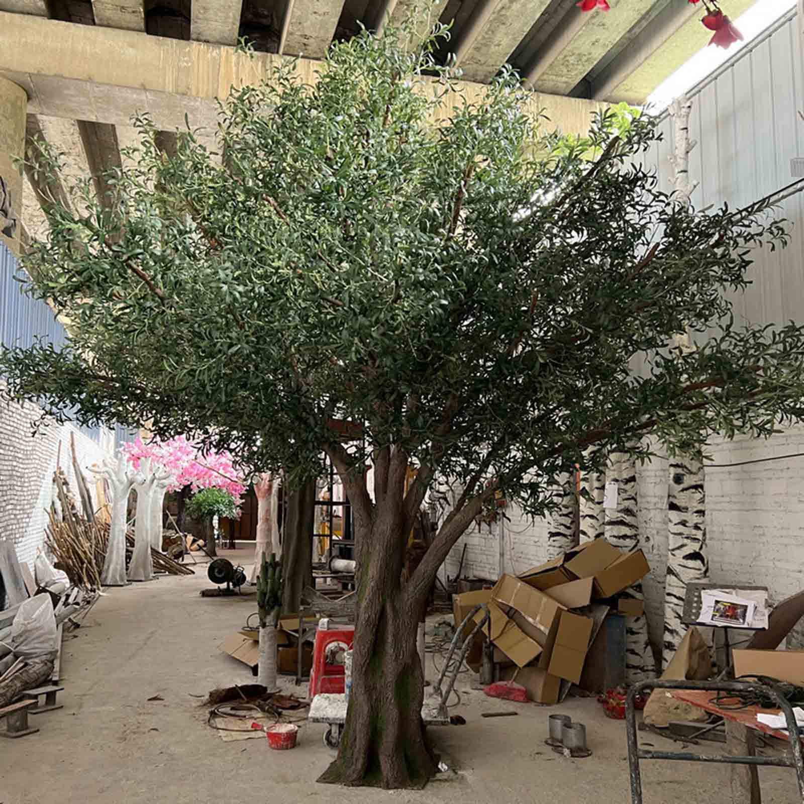 Large Artificial Olive Tree Fiberglass Trunk Decor